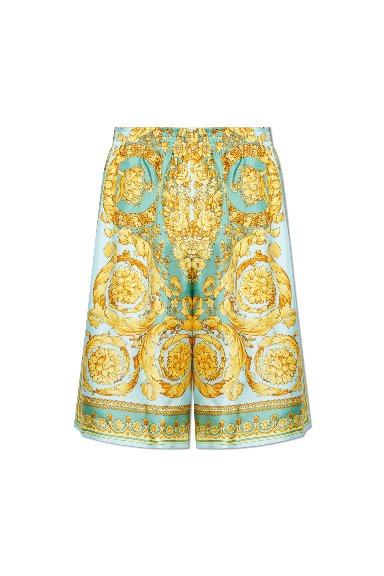 【送料&関税込】Versace Printed Silk Shorts VERSACE Versace Gallery Print Silk Twill Shorts Versace